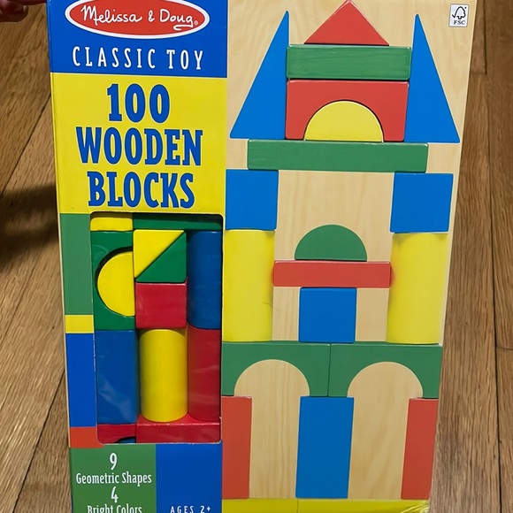 Melissa & Doug | Toys | Nib Melissa Doug 0piece Wooden Blocks Classic ...